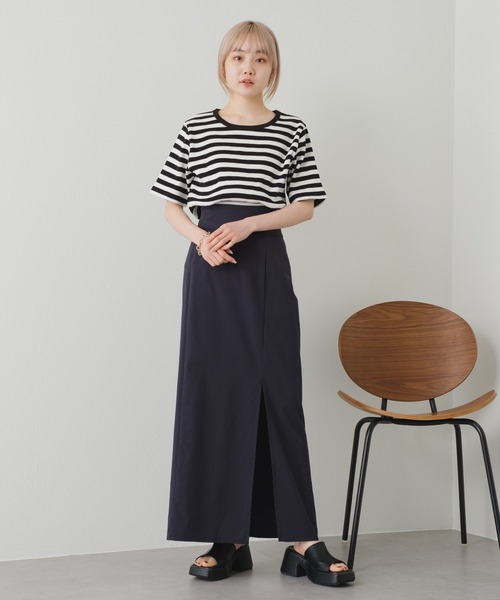 Kastane(カスタネ)の「【カタログ掲載アイテム】リブボーダーTEE(Tシャツ/カットソー・レディース・ホワイト/グリーン・FREE)」の14枚目の写真