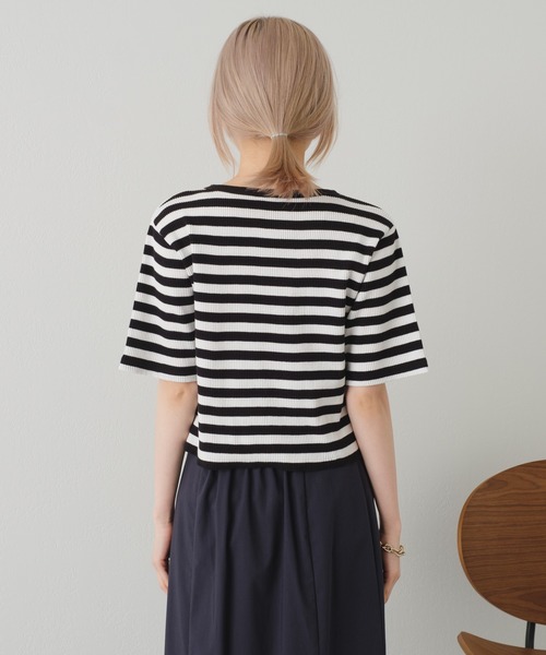 Kastane(カスタネ)の「【カタログ掲載アイテム】リブボーダーTEE(Tシャツ/カットソー・レディース・ホワイト/グリーン・FREE)」の15枚目の写真