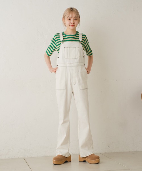 Kastane(カスタネ)の「【カタログ掲載アイテム】リブボーダーTEE(Tシャツ/カットソー・レディース・ホワイト/グリーン・FREE)」の9枚目の写真