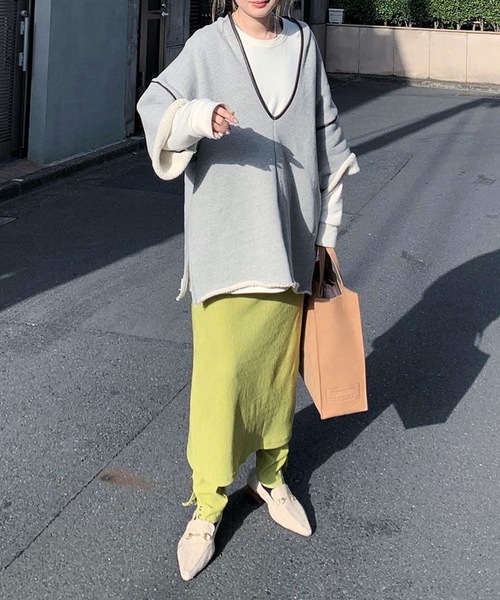 CIENA(シエナ)の「レギンス付きロングスカート(スカート・レディース・ブラック/オフホワイト/グリーン系その他・FREE)」の3枚目の写真