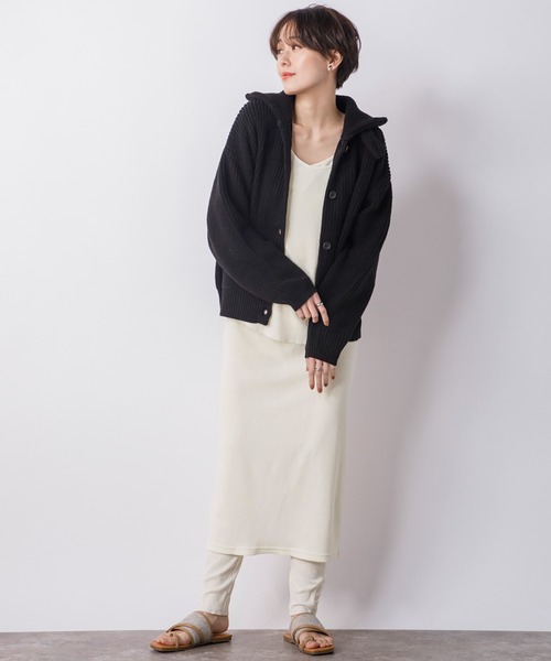 CIENA(シエナ)の「レギンス付きロングスカート(スカート・レディース・ブラック/オフホワイト/グリーン系その他・FREE)」の4枚目の写真