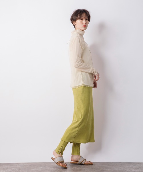 CIENA(シエナ)の「レギンス付きロングスカート(スカート・レディース・ブラック/オフホワイト/グリーン系その他・FREE)」の18枚目の写真