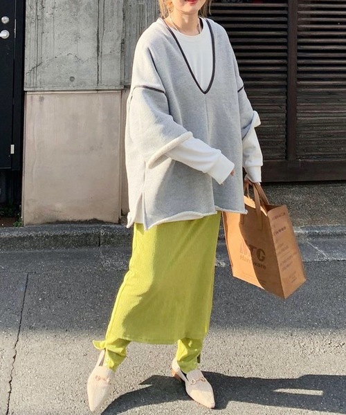 CIENA(シエナ)の「レギンス付きロングスカート(スカート・レディース・ブラック/オフホワイト/グリーン系その他・FREE)」の20枚目の写真