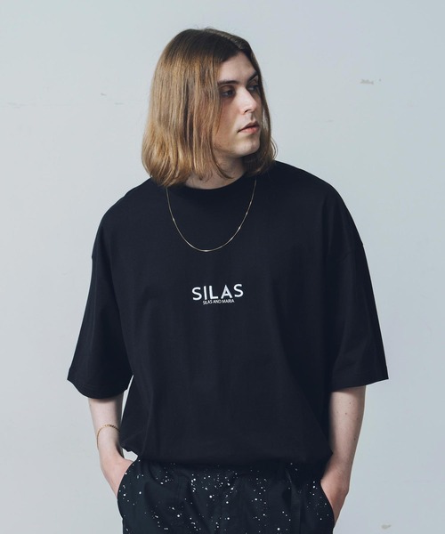 SILAS（サイラス）の「S/S SQUARE AND LOGO PRINT BIG TEE　サイラススクエアアンドロゴプリント半袖ビッグTシャツ（Tシャツ/カットソー・メンズ・ブラック/ホワイト/ライトグリーン・L/M/XL）」の4枚目の写真