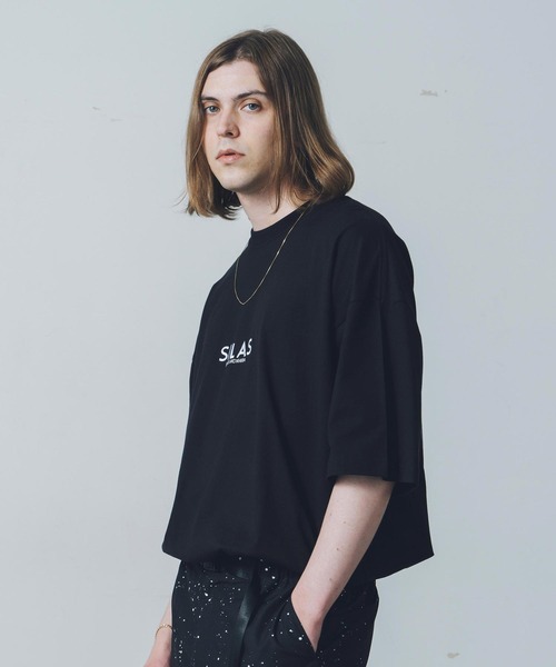 SILAS（サイラス）の「S/S SQUARE AND LOGO PRINT BIG TEE　サイラススクエアアンドロゴプリント半袖ビッグTシャツ（Tシャツ/カットソー・メンズ・ブラック/ホワイト/ライトグリーン・L/M/XL）」の6枚目の写真