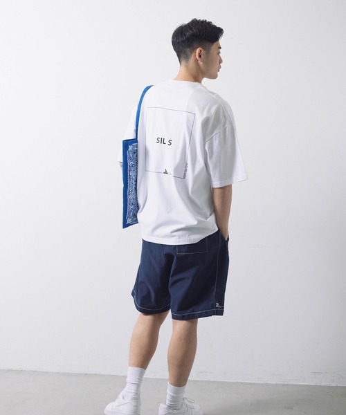 SILAS（サイラス）の「S/S SQUARE AND LOGO PRINT BIG TEE　サイラススクエアアンドロゴプリント半袖ビッグTシャツ（Tシャツ/カットソー・メンズ・ブラック/ホワイト/ライトグリーン・L/M/XL）」の22枚目の写真