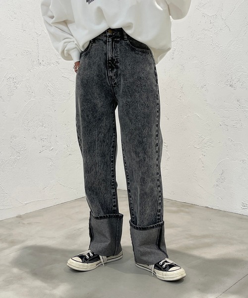 apres jour mignon(アプレジュールミニョン)の「ロールアップデニム【ZOZOTOWN限定アイテム】(デニムパンツ・レディース・サックスブルー/ダークブルー/グレー系その他・SMALL/MEDIUM/LARGE/X-LARGE)」の5枚目の写真