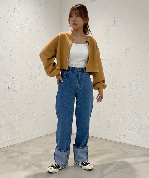 apres jour mignon(アプレジュールミニョン)の「ロールアップデニム【ZOZOTOWN限定アイテム】(デニムパンツ・レディース・サックスブルー/ダークブルー/グレー系その他・SMALL/MEDIUM/LARGE/X-LARGE)」の14枚目の写真