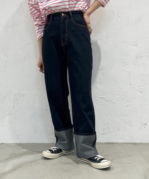 apres jour mignon(アプレジュールミニョン)の「ロールアップデニム【ZOZOTOWN限定アイテム】(デニムパンツ・レディース・サックスブルー/ダークブルー/グレー系その他・SMALL/MEDIUM/LARGE/X-LARGE)」の16枚目の写真