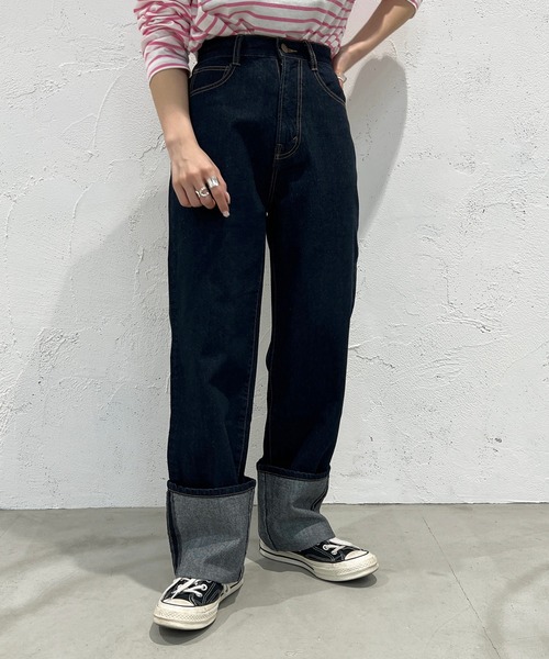 apres jour mignon(アプレジュールミニョン)の「ロールアップデニム【ZOZOTOWN限定アイテム】(デニムパンツ・レディース・サックスブルー/ダークブルー/グレー系その他・SMALL/MEDIUM/LARGE/X-LARGE)」の17枚目の写真