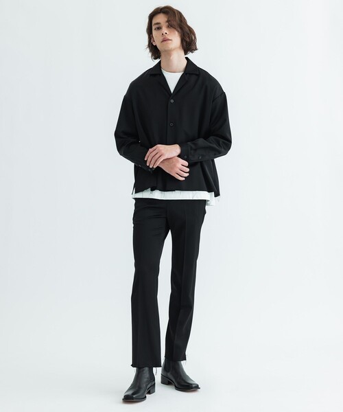 city(シティ)の「HAORI OPEN COLLAR/サテンオープンカラーシャツ(シャツ/ブラウス・メンズ・ブラック・1/2/3)」の3枚目の写真