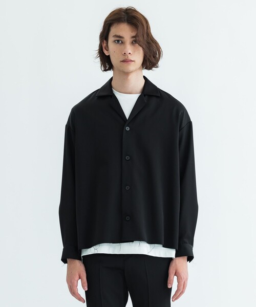 city(シティ)の「HAORI OPEN COLLAR/サテンオープンカラーシャツ(シャツ/ブラウス・メンズ・ブラック・1/2/3)」の4枚目の写真
