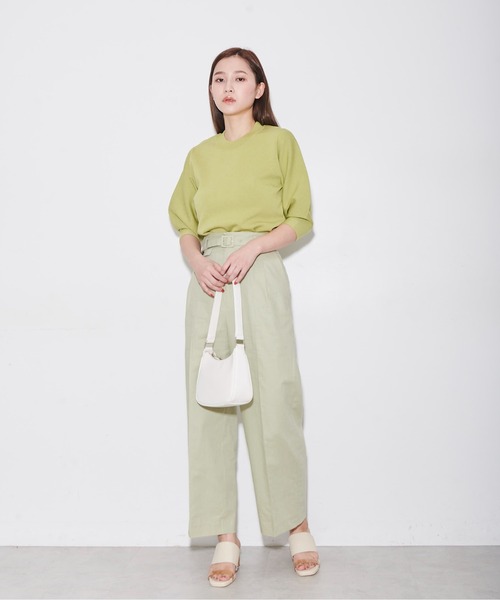 FREE'S MART（フリーズマート）の「綿麻ベルト付き2タックワイドパンツ（その他パンツ・レディース・グリーン/ナチュラル/カーキ・マルチサイズ）」の11枚目の写真