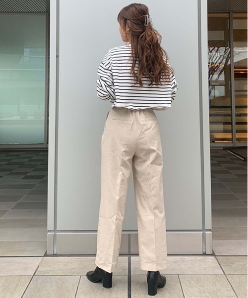 FREE'S MART（フリーズマート）の「綿麻ベルト付き2タックワイドパンツ（その他パンツ・レディース・グリーン/ナチュラル/カーキ・マルチサイズ）」の4枚目の写真