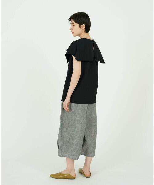 conges payes ADIEU TRISTESSE（コンジェ ペイエ アデュートリステス）の「衿付きノースリーブカットソー（Tシャツ/カットソー・レディース・ホワイト/ブラック・FREE）」の17枚目の写真