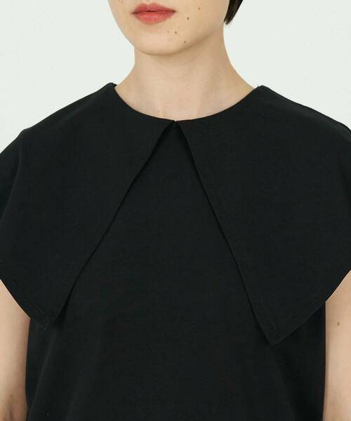 conges payes ADIEU TRISTESSE（コンジェ ペイエ アデュートリステス）の「衿付きノースリーブカットソー（Tシャツ/カットソー・レディース・ホワイト/ブラック・FREE）」の21枚目の写真