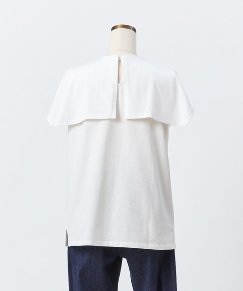 conges payes ADIEU TRISTESSE（コンジェ ペイエ アデュートリステス）の「衿付きノースリーブカットソー（Tシャツ/カットソー・レディース・ホワイト/ブラック・FREE）」の14枚目の写真