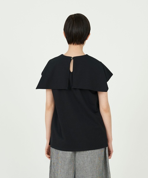 conges payes ADIEU TRISTESSE（コンジェ ペイエ アデュートリステス）の「衿付きノースリーブカットソー（Tシャツ/カットソー・レディース・ホワイト/ブラック・FREE）」の8枚目の写真