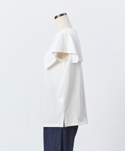 conges payes ADIEU TRISTESSE（コンジェ ペイエ アデュートリステス）の「衿付きノースリーブカットソー（Tシャツ/カットソー・レディース・ホワイト/ブラック・FREE）」の13枚目の写真