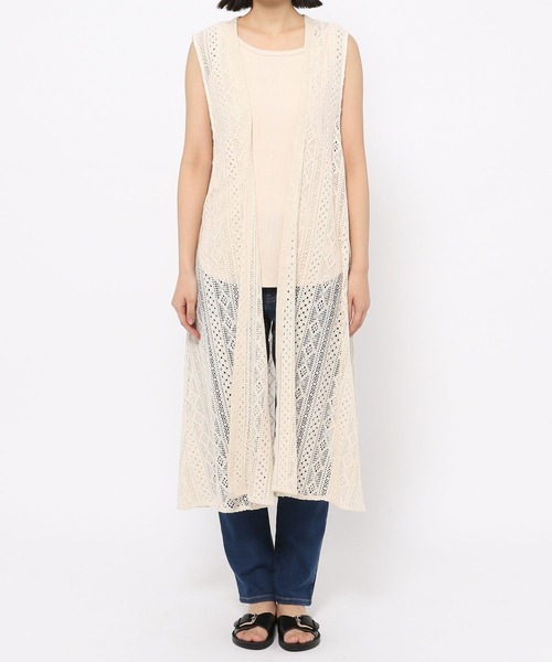 LEPSIM（レプシィム）の「レースロングジレ　262844（その他アウター・レディース・ブラック/オフホワイト・FREE）」の9枚目の写真