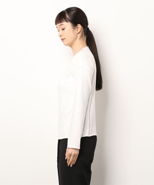 Q（キュー）の「BASIC VネックT（Tシャツ/カットソー・レディース・ブラック/アイボリー/ピンク・MEDIUM）」の6枚目の写真