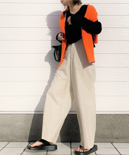 Q（キュー）の「BASIC VネックT（Tシャツ/カットソー・レディース・ブラック/アイボリー/ピンク・MEDIUM）」の11枚目の写真