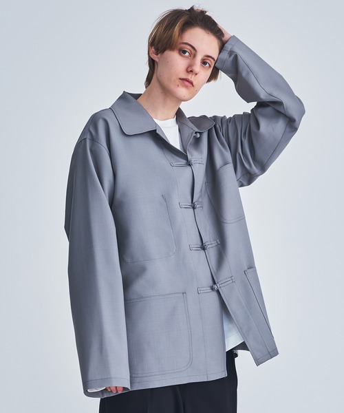 marka(マーカ)の「FRENCH CHINA JACKET(ブルゾン・メンズ・グレー/オフホワイト・1/2)」の2枚目の写真
