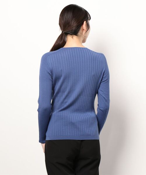 HANAE MORI(ハナエモリ)の「【HANAE MORI】ハイゲージニット(ニット/セーター・レディース・ブルー・40)」の3枚目の写真