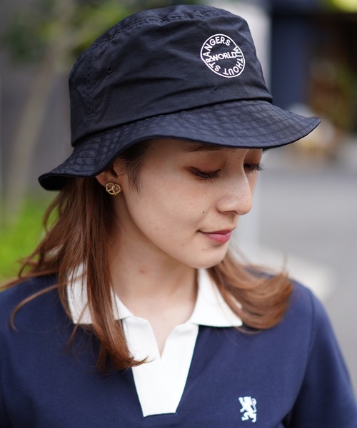 GIORDANO（ジョルダーノ）の「[ GIORDANO ] サークルロゴ ナイロンバケットハット（ユニセックス）（ハット・レディース・ブラック・FREE）」の5枚目の写真