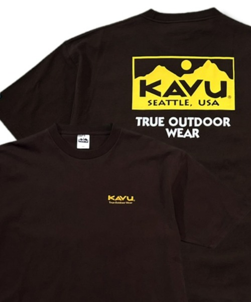 KAVU（カブー）の「【ムラサキスポーツ別注】KAVU/カブー ビッグシルエット ベースボールカラー バックプリントTシャツ/トゥルーロゴ  19821670（Tシャツ/カットソー・メンズ・ホワイト/ブラウン/ブルー/グリーン・M/L/XL）」の3枚目の写真