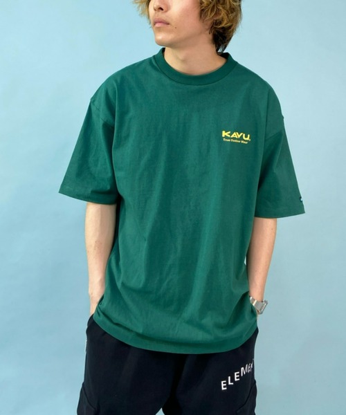 KAVU（カブー）の「【ムラサキスポーツ別注】KAVU/カブー ビッグシルエット ベースボールカラー バックプリントTシャツ/トゥルーロゴ  19821670（Tシャツ/カットソー・メンズ・ホワイト/ブラウン/ブルー/グリーン・M/L/XL）」の21枚目の写真