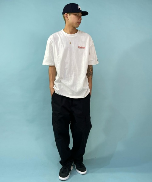 KAVU（カブー）の「【ムラサキスポーツ別注】KAVU/カブー ビッグシルエット ベースボールカラー バックプリントTシャツ/トゥルーロゴ  19821670（Tシャツ/カットソー・メンズ・ホワイト/ブラウン/ブルー/グリーン・M/L/XL）」の16枚目の写真