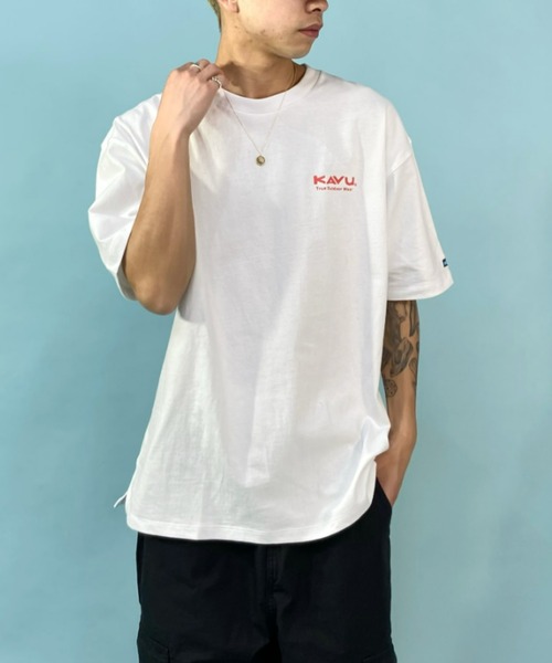 KAVU（カブー）の「【ムラサキスポーツ別注】KAVU/カブー ビッグシルエット ベースボールカラー バックプリントTシャツ/トゥルーロゴ  19821670（Tシャツ/カットソー・メンズ・ホワイト/ブラウン/ブルー/グリーン・M/L/XL）」の19枚目の写真