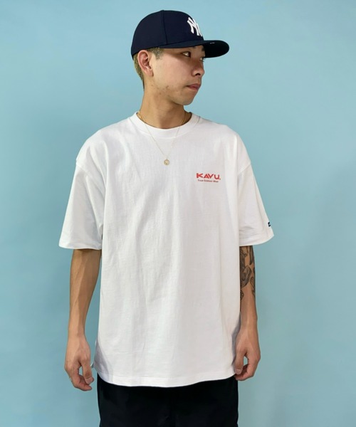 KAVU（カブー）の「【ムラサキスポーツ別注】KAVU/カブー ビッグシルエット ベースボールカラー バックプリントTシャツ/トゥルーロゴ  19821670（Tシャツ/カットソー・メンズ・ホワイト/ブラウン/ブルー/グリーン・M/L/XL）」の11枚目の写真