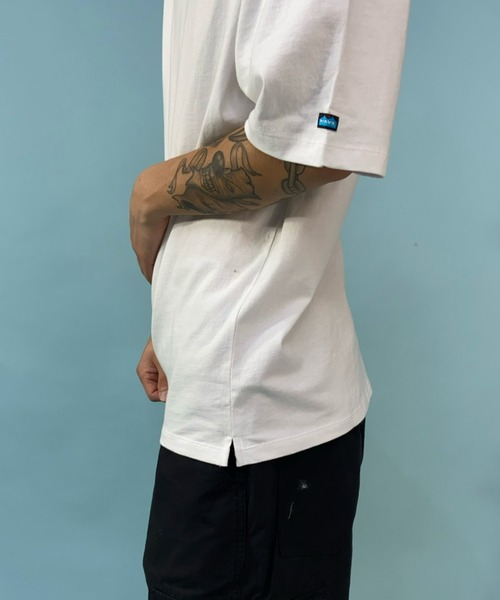 KAVU（カブー）の「【ムラサキスポーツ別注】KAVU/カブー ビッグシルエット ベースボールカラー バックプリントTシャツ/トゥルーロゴ  19821670（Tシャツ/カットソー・メンズ・ホワイト/ブラウン/ブルー/グリーン・M/L/XL）」の7枚目の写真