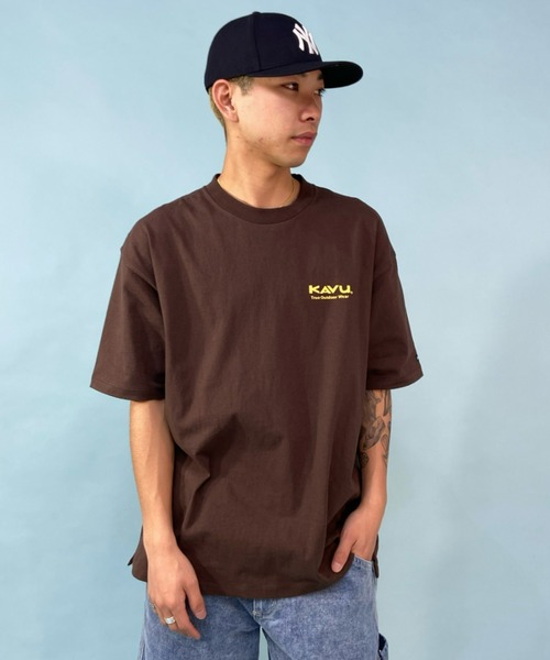 KAVU（カブー）の「【ムラサキスポーツ別注】KAVU/カブー ビッグシルエット ベースボールカラー バックプリントTシャツ/トゥルーロゴ  19821670（Tシャツ/カットソー・メンズ・ホワイト/ブラウン/ブルー/グリーン・M/L/XL）」の20枚目の写真