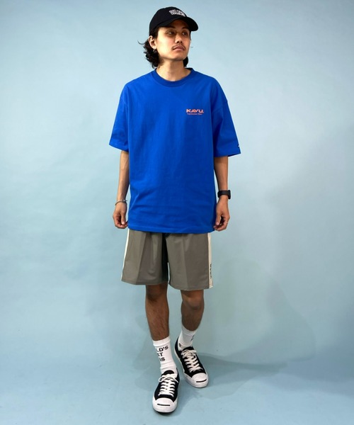 KAVU（カブー）の「【ムラサキスポーツ別注】KAVU/カブー ビッグシルエット ベースボールカラー バックプリントTシャツ/トゥルーロゴ  19821670（Tシャツ/カットソー・メンズ・ホワイト/ブラウン/ブルー/グリーン・M/L/XL）」の10枚目の写真