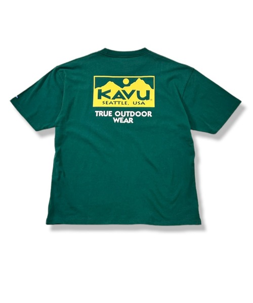 KAVU（カブー）の「【ムラサキスポーツ別注】KAVU/カブー ビッグシルエット ベースボールカラー バックプリントTシャツ/トゥルーロゴ  19821670（Tシャツ/カットソー・メンズ・ホワイト/ブラウン/ブルー/グリーン・M/L/XL）」の6枚目の写真