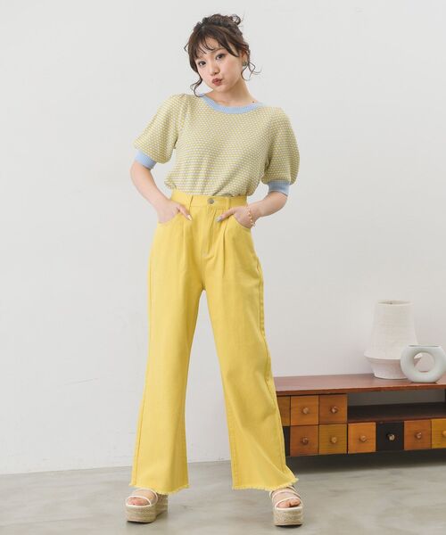 ems excite（エムズエキサイト）の「柄編み半袖ニット（ニット/セーター・レディース・グリーン/ブルー系その他/パープル系その他・FREE）」の20枚目の写真