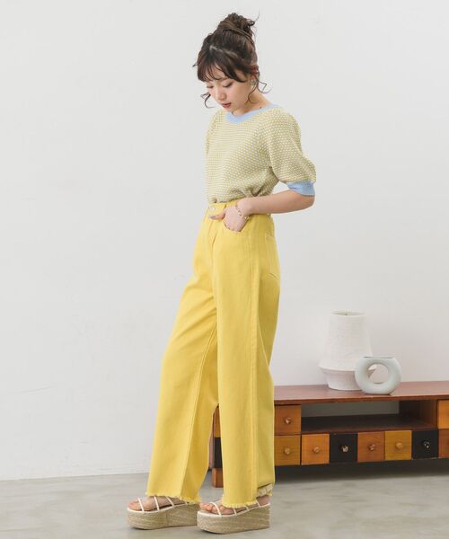 ems excite（エムズエキサイト）の「柄編み半袖ニット（ニット/セーター・レディース・グリーン/ブルー系その他/パープル系その他・FREE）」の19枚目の写真