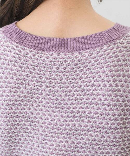 ems excite（エムズエキサイト）の「柄編み半袖ニット（ニット/セーター・レディース・グリーン/ブルー系その他/パープル系その他・FREE）」の4枚目の写真