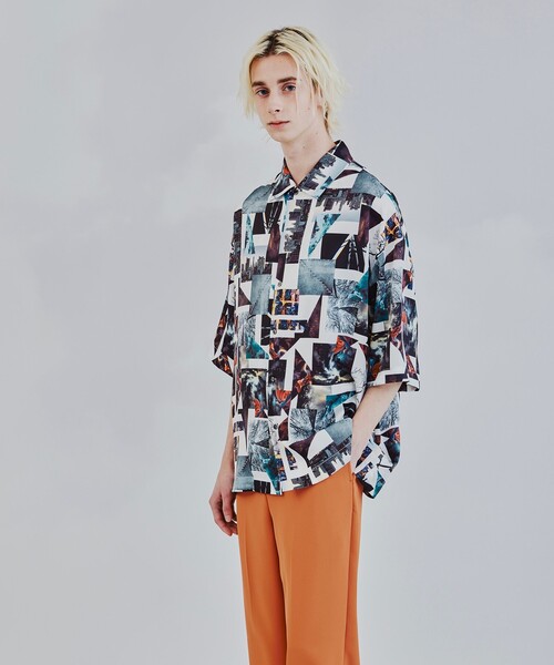 tk.TAKEO KIKUCHI(ティーケータケオキクチ)の「◆CONTRAST コラージュシャツ(ユニセックスアイテム)(シャツ/ブラウス・メンズ・グレー系その他/ホワイト系4/ブラック系3・01/02/03)」の6枚目の写真