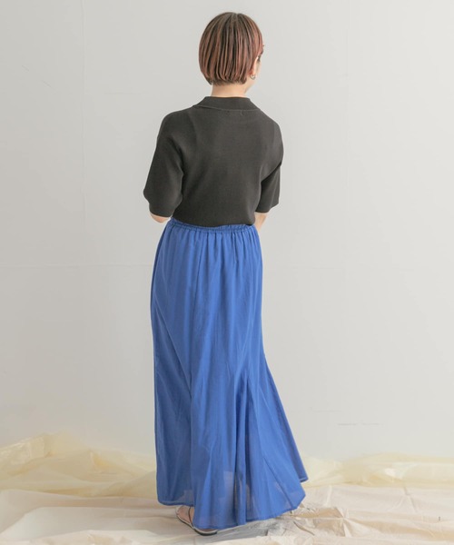 ITEMS URBANRESEARCH（アイテムズ アーバンリサーチ）の「ボイルギャザースカート（スカート・レディース・ブラウン/ブルー/チャコールグレー・FREE）」の5枚目の写真