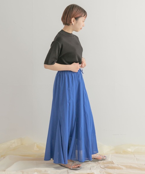 ITEMS URBANRESEARCH（アイテムズ アーバンリサーチ）の「ボイルギャザースカート（スカート・レディース・ブラウン/ブルー/チャコールグレー・FREE）」の6枚目の写真