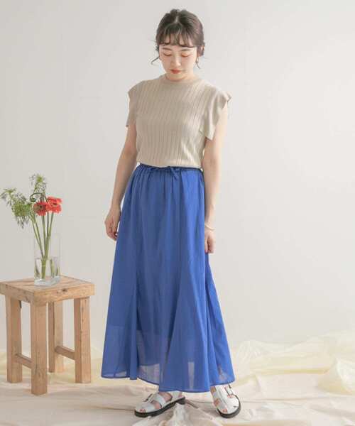 ITEMS URBANRESEARCH（アイテムズ アーバンリサーチ）の「ボイルギャザースカート（スカート・レディース・ブラウン/ブルー/チャコールグレー・FREE）」の16枚目の写真