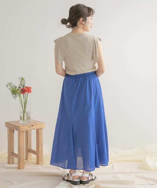 ITEMS URBANRESEARCH（アイテムズ アーバンリサーチ）の「ボイルギャザースカート（スカート・レディース・ブラウン/ブルー/チャコールグレー・FREE）」の17枚目の写真