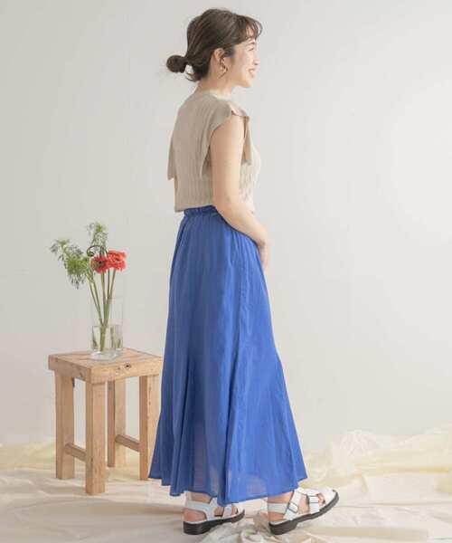 ITEMS URBANRESEARCH（アイテムズ アーバンリサーチ）の「ボイルギャザースカート（スカート・レディース・ブラウン/ブルー/チャコールグレー・FREE）」の18枚目の写真