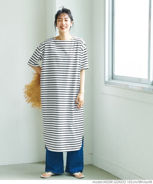 PUTUMAYO 半袖 ワンピース MYA011 パール襟 コクーン型半袖ワンピース - マイデザイン・お