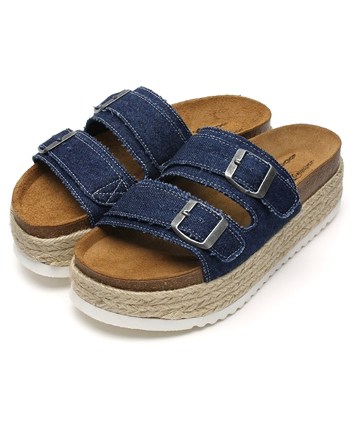 Jeffrey Campbell（ジェフリーキャンベル）の「(JEFFREY CAMPBELL FOR ROSE BUD)AN:271 CLARA JUTE DBL STRAP SANDAL[サンダル] ダブルストラップサンダル（サンダル・レディース・ホワイト/ブルー系その他/その他3/その他4・37/35/38/36）」の3枚目の写真