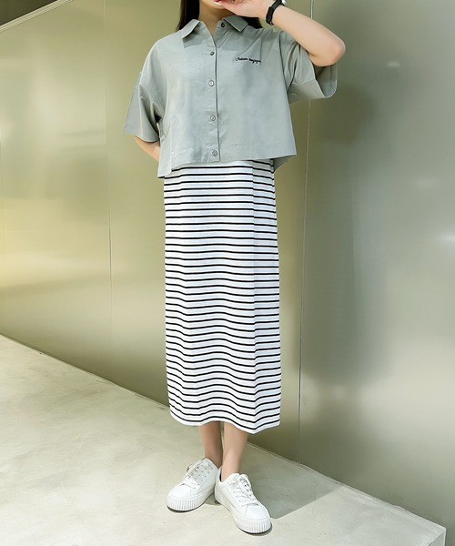 AsRiRe(アスリレイ)の「【AsRiRe】2点セット ショート丈シアーシャツ+ノースリーブワンピース(ワンピース・レディース・ホワイト/カーキ・M)」の14枚目の写真